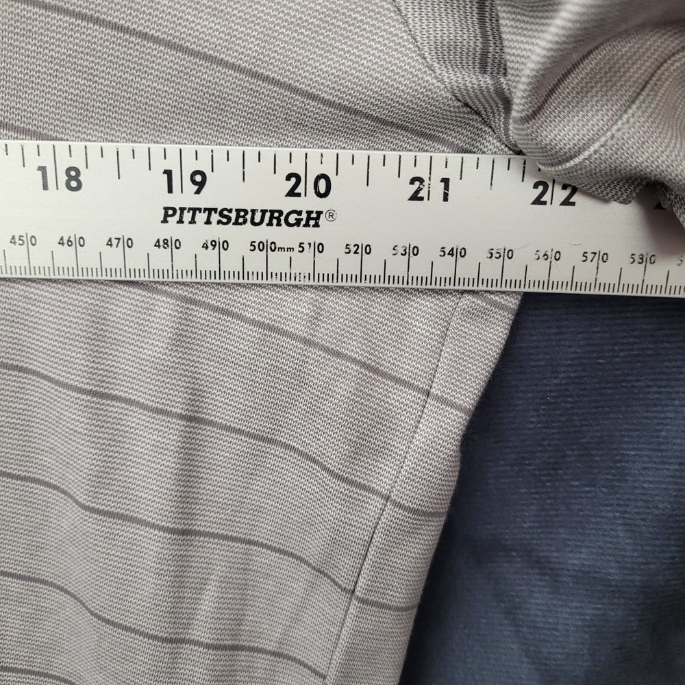 Calvin Klein Polo Shirt L‎ Gray Stripe Classic Fit Short Sleeve Casual Menswear - Picture 7 of 10